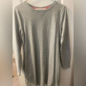 Boden Womens Sweatshirt Dress | Color: Grey/Silver | Size: 6